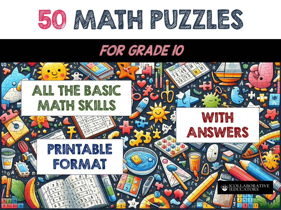50 Math Puzzles for Grade 10
