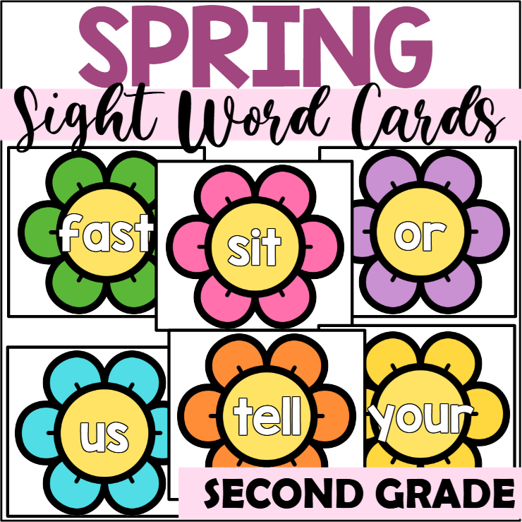 Spring Sight Word Cards for Second Grade