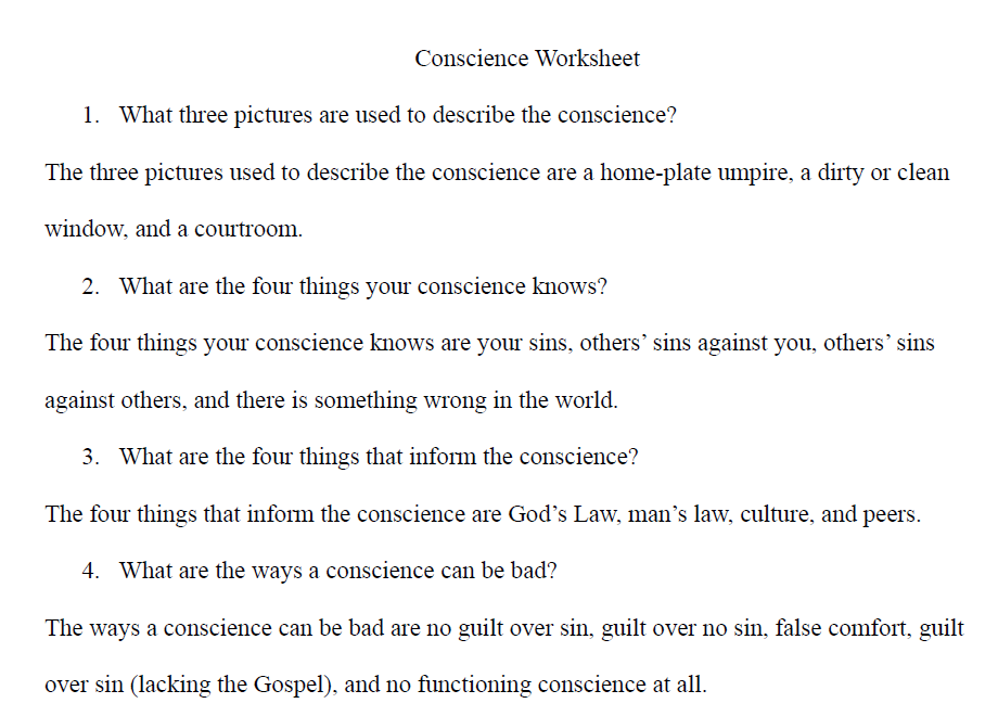 Christian Conscience Questions