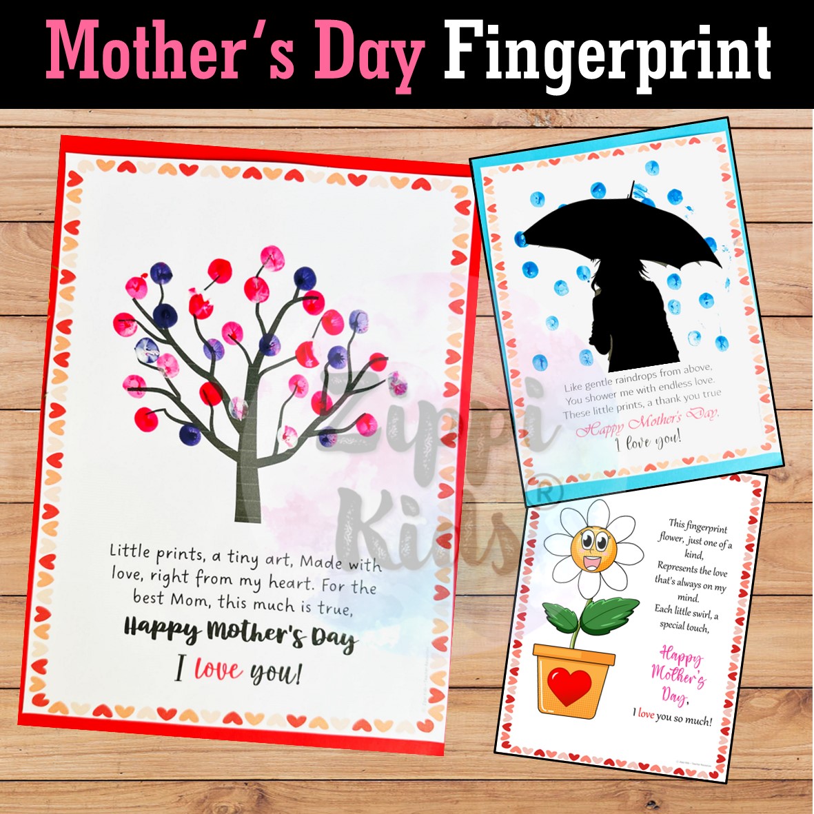 Mother's day Fingerprint Craft, Mother's day Poem keepsake Gift
