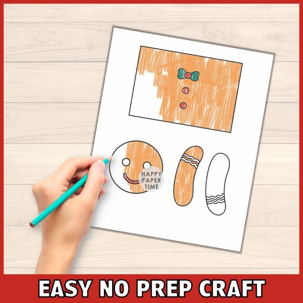 Gingerbread man toilet paper roll craft Printable Christmas Coloring ...