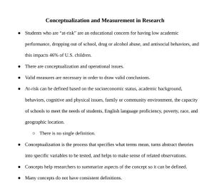 Conceptualization and Measurement in Research Notes