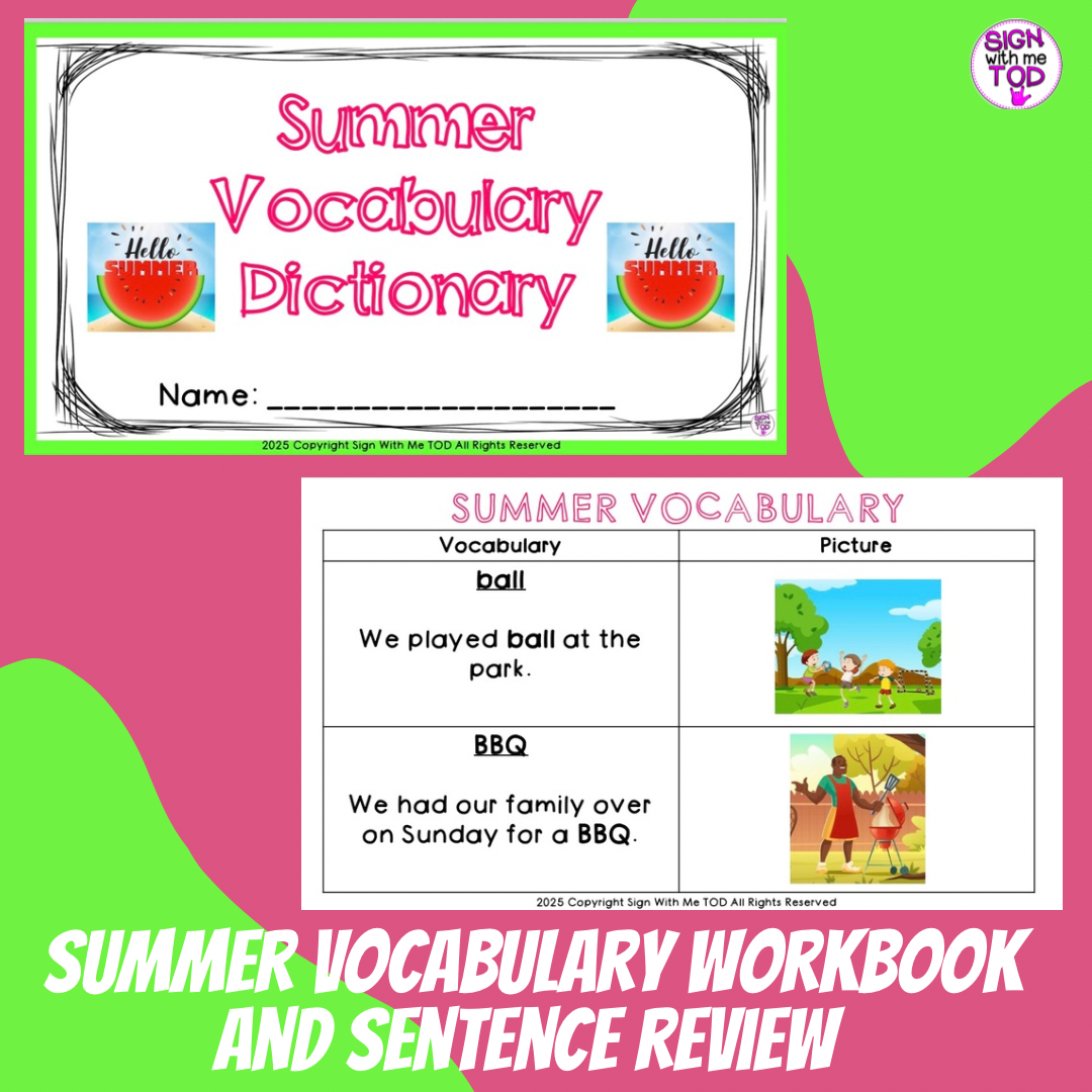 Summer Vocabulary Workbook and Sentence Review