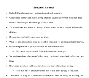 Education Research Notes
