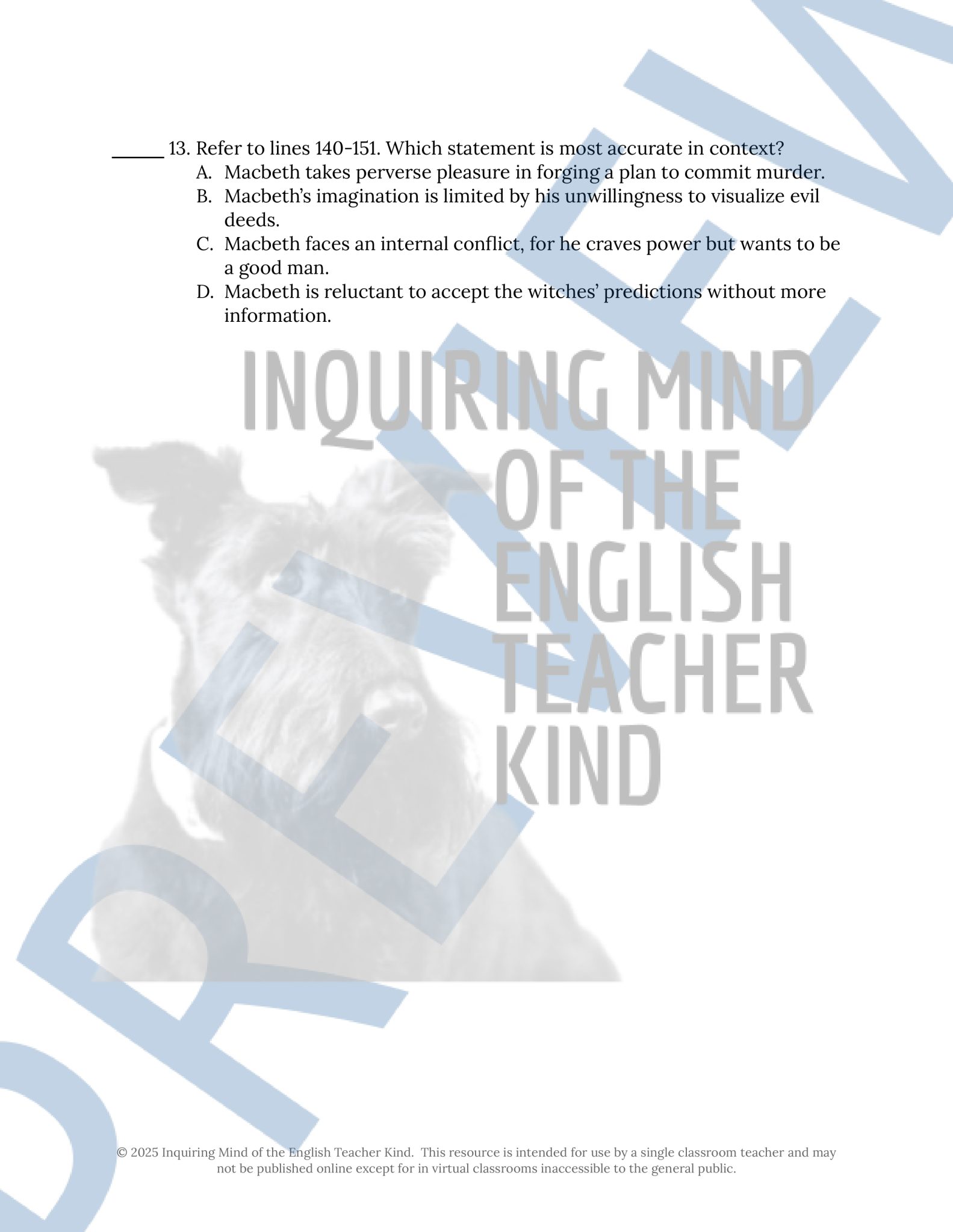 Macbeth Act 1 Scene 3 Close Reading Analysis Worksheet for High School ...