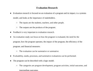 Evaluation Research Notes