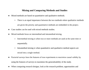 Mixing and Comparing Methods and Studies Notes