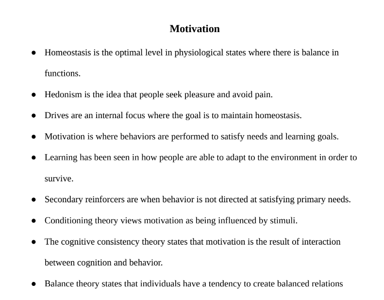 Motivation Notes
