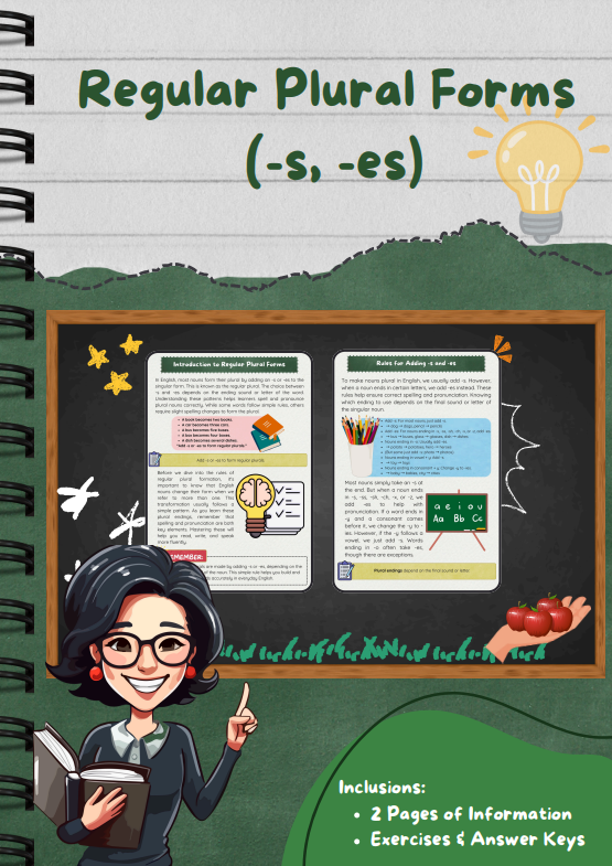Regular Plural Forms: -s and -es Rules