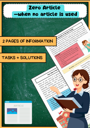 Zero Article: General, Plural, and Abstract Nouns