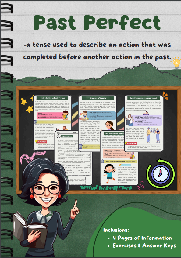 Past perfect - formation, use, tenses, reported speech
