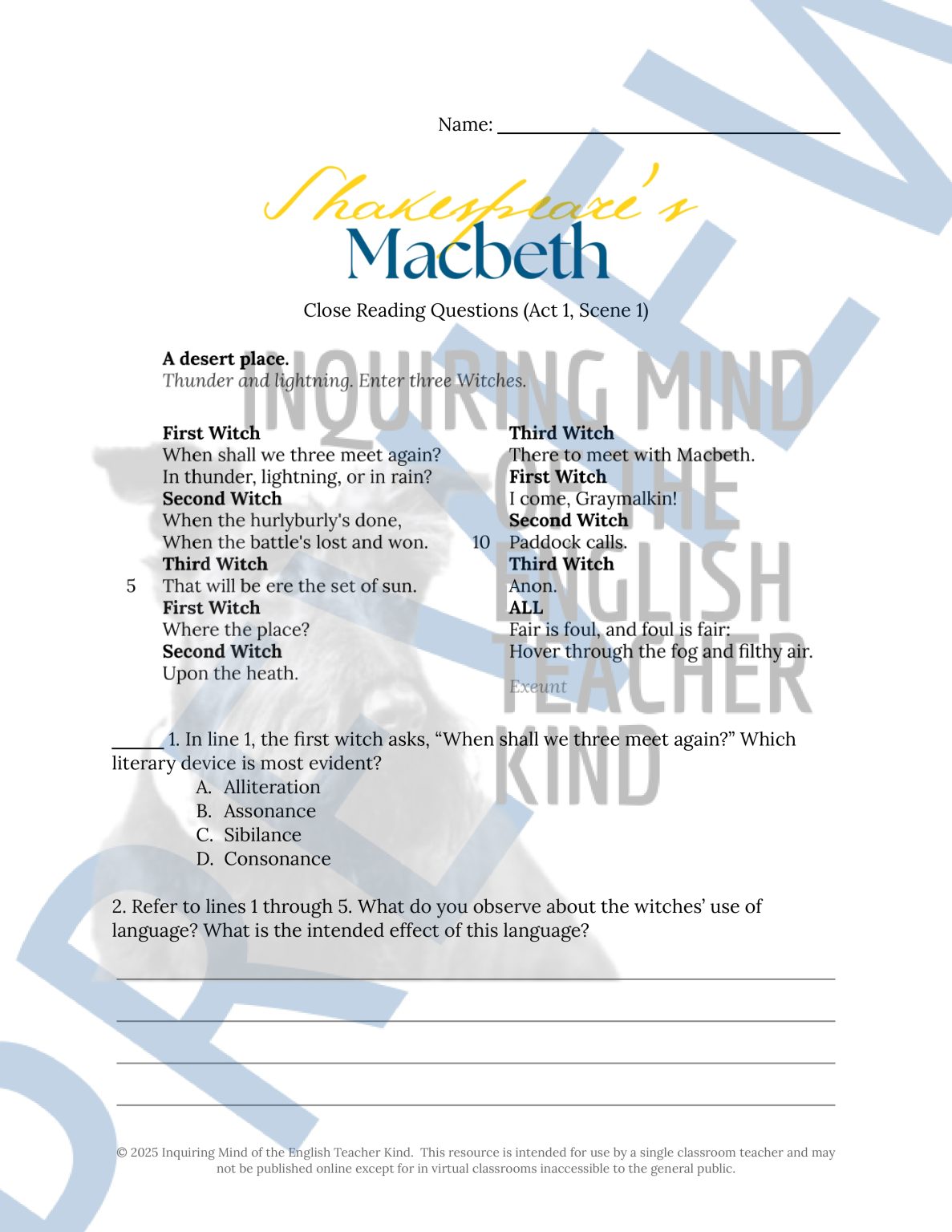 Macbeth Quizzes, Close Reading Activities, Vocabulary Games, Test, and ...