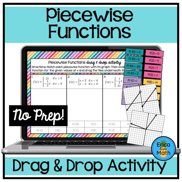 Graphing & Evaluating Piecewise Functions Digital Drag & Drop Activity ...
