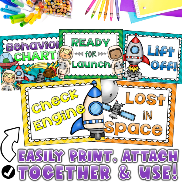 Behavior Clip Chart Outer Space Theme - Made By Teachers