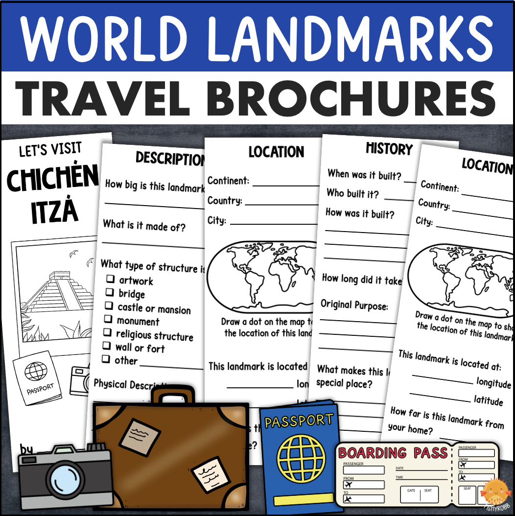 Wonders of the World Famous Landmarks Travel Brochures Geography Research