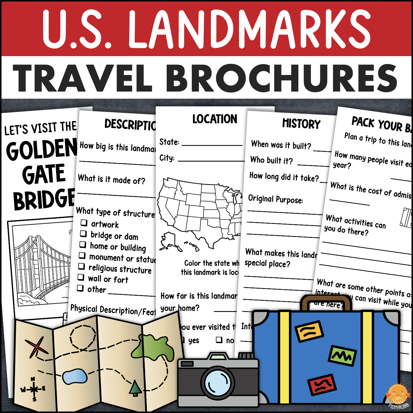 U.S. Landmarks Travel Brochures United States Geography History Research
