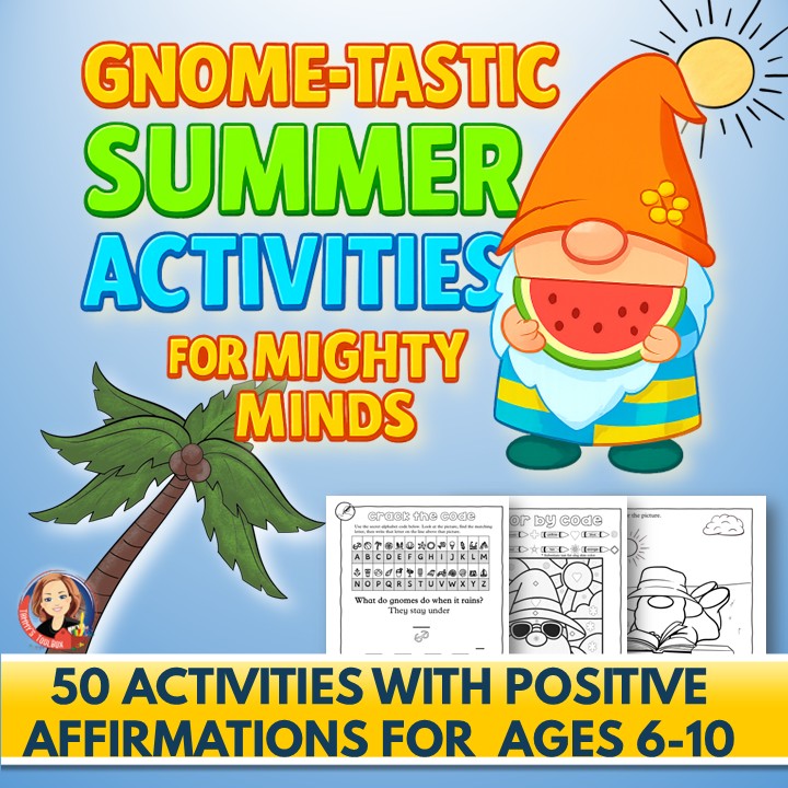 Gnome Theme Summer Activities Growth Mindset Coloring Pages Puzzles and Games