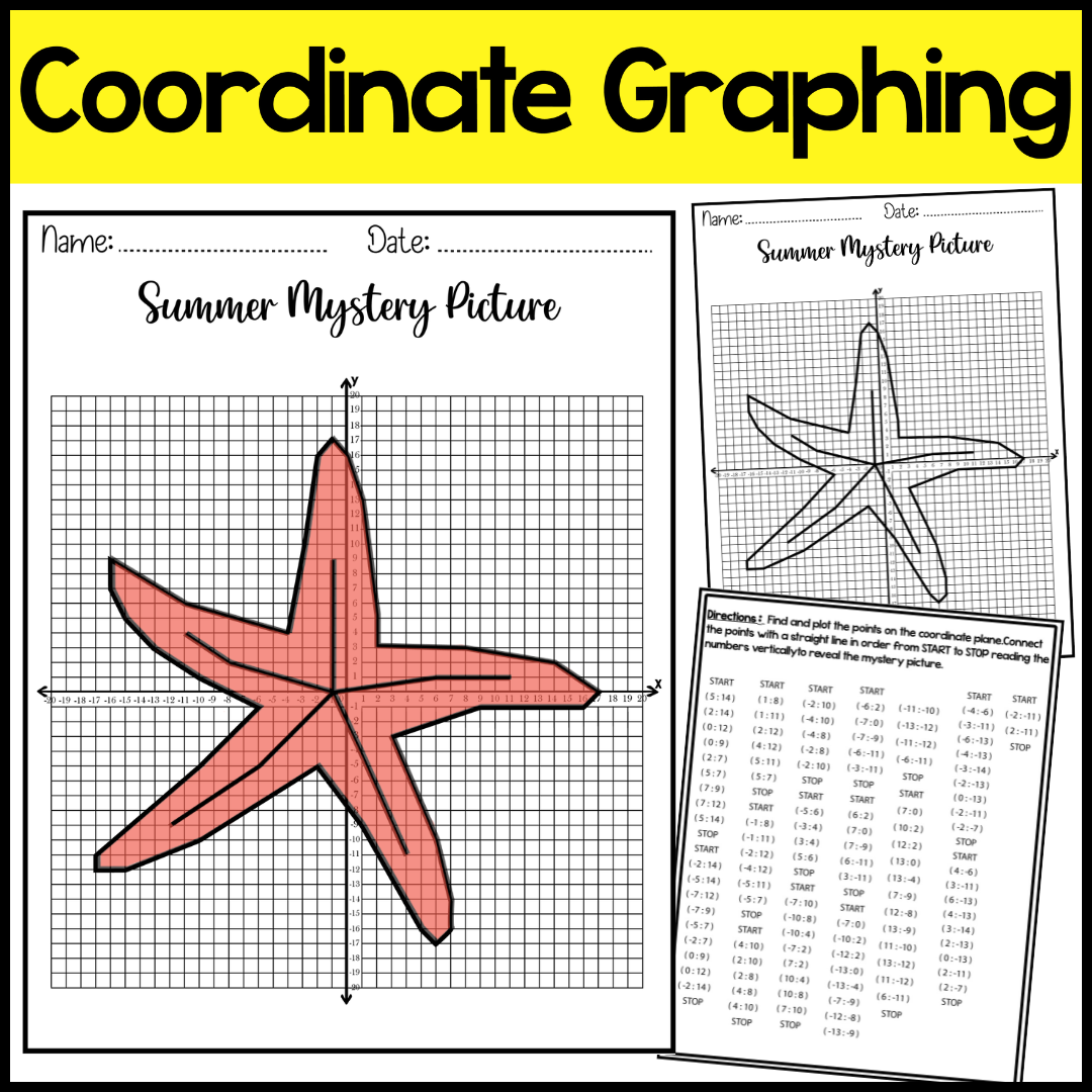 Coordinate Graphing Mystery Picture Summer Math Activity