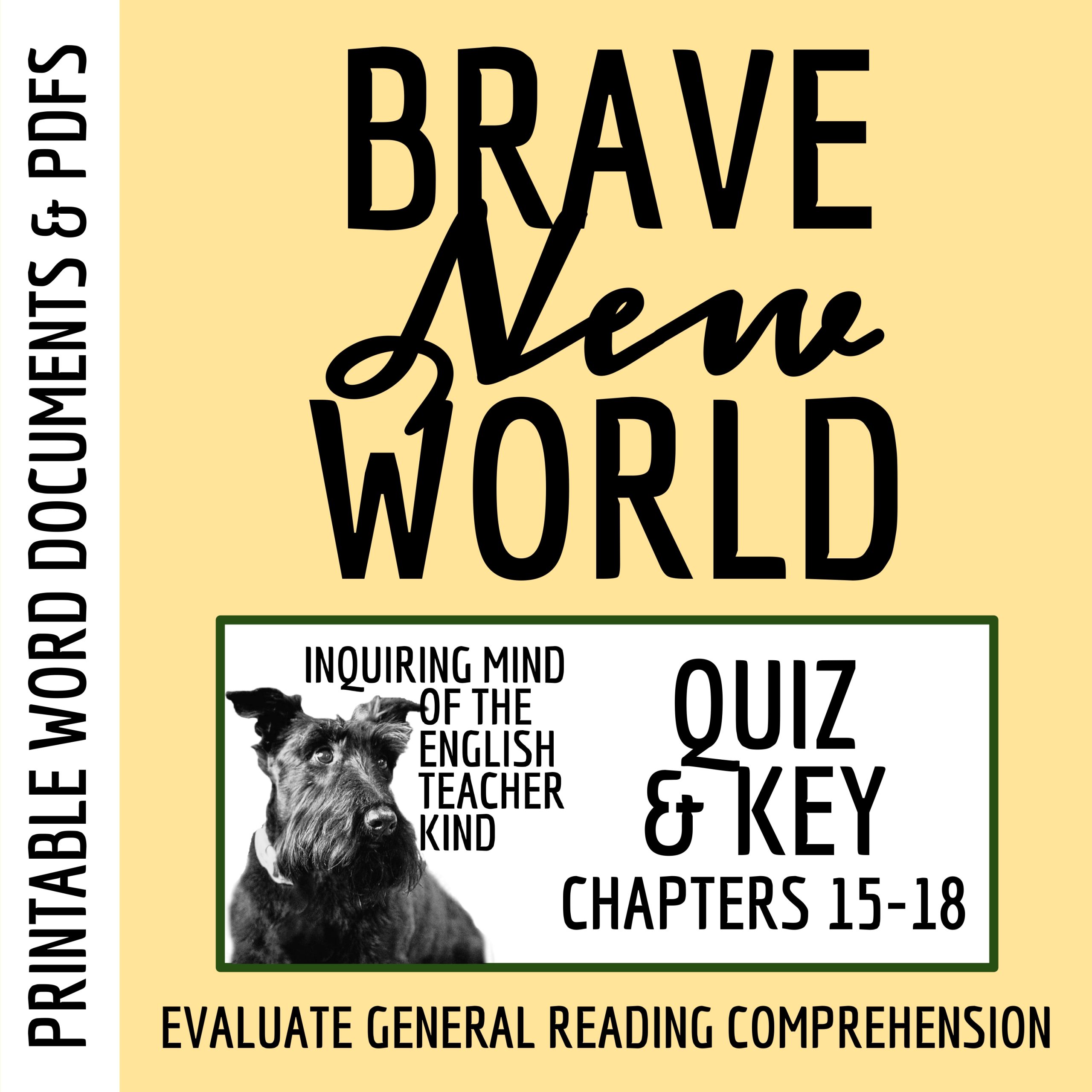 Brave New World Chapters 15, 16, 17, and 18 Quiz and Answer Key for High School