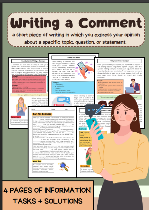 Writing a Comment: Opinion, Arguments, Structure, Examples - Made By ...