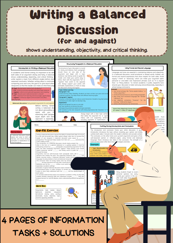 Writing a Balanced Discussion: Arguments For and Against