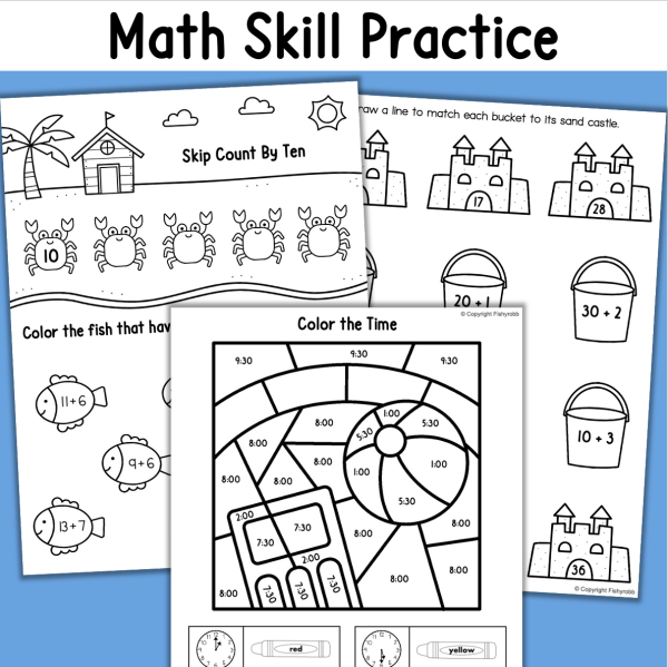 1st Into 2nd Grade Summer Bridge Packet End of Year Summer Review Math ...