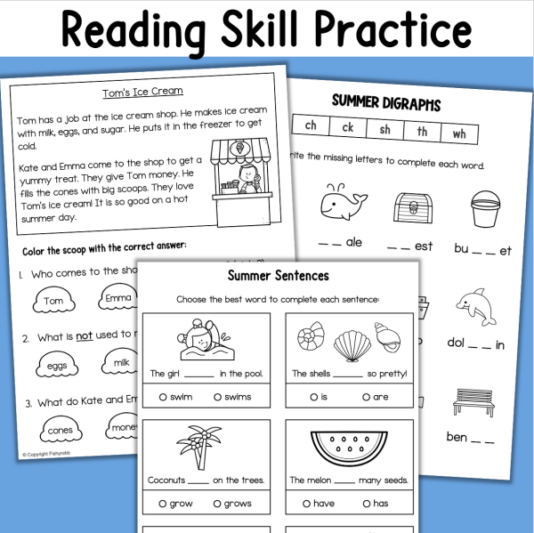 1st Into 2nd Grade Summer Bridge Packet End of Year Summer Review Math ...