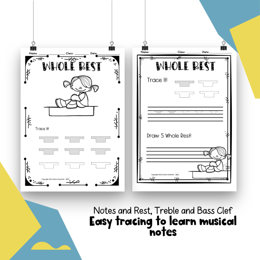 Practice Drawing Notes Trace & Draw Music Notes: 34 Pages of Notes, Rests & Clefs (B/W & Color ...