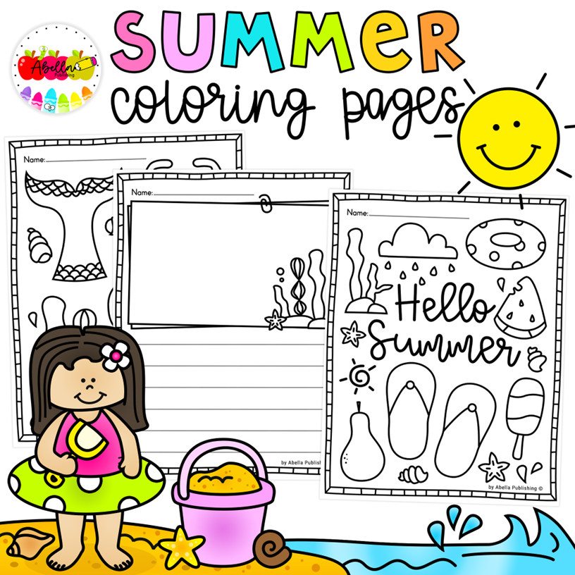 Summer Coloring Pages | Hello Summer Coloring Sheets for End of Year Activities