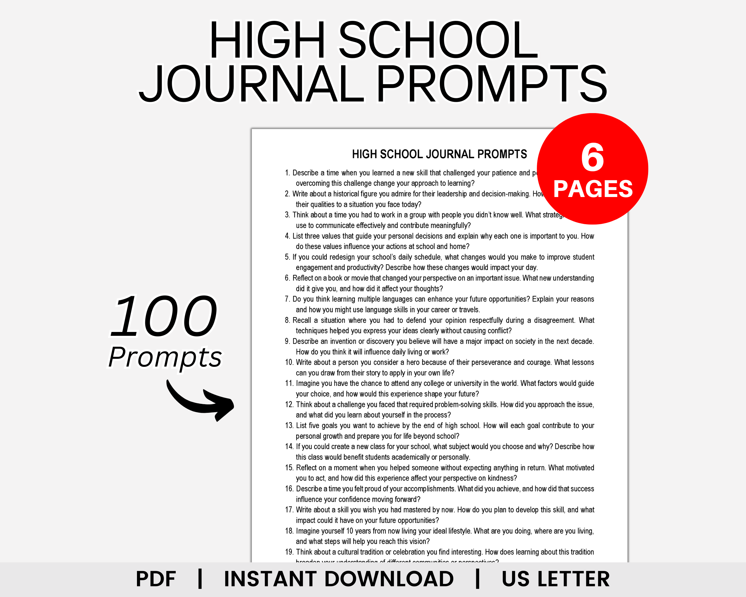 High School Journal Prompts, Teen Journal, Creative Writing, Growth Mindset, Emotional Regulation