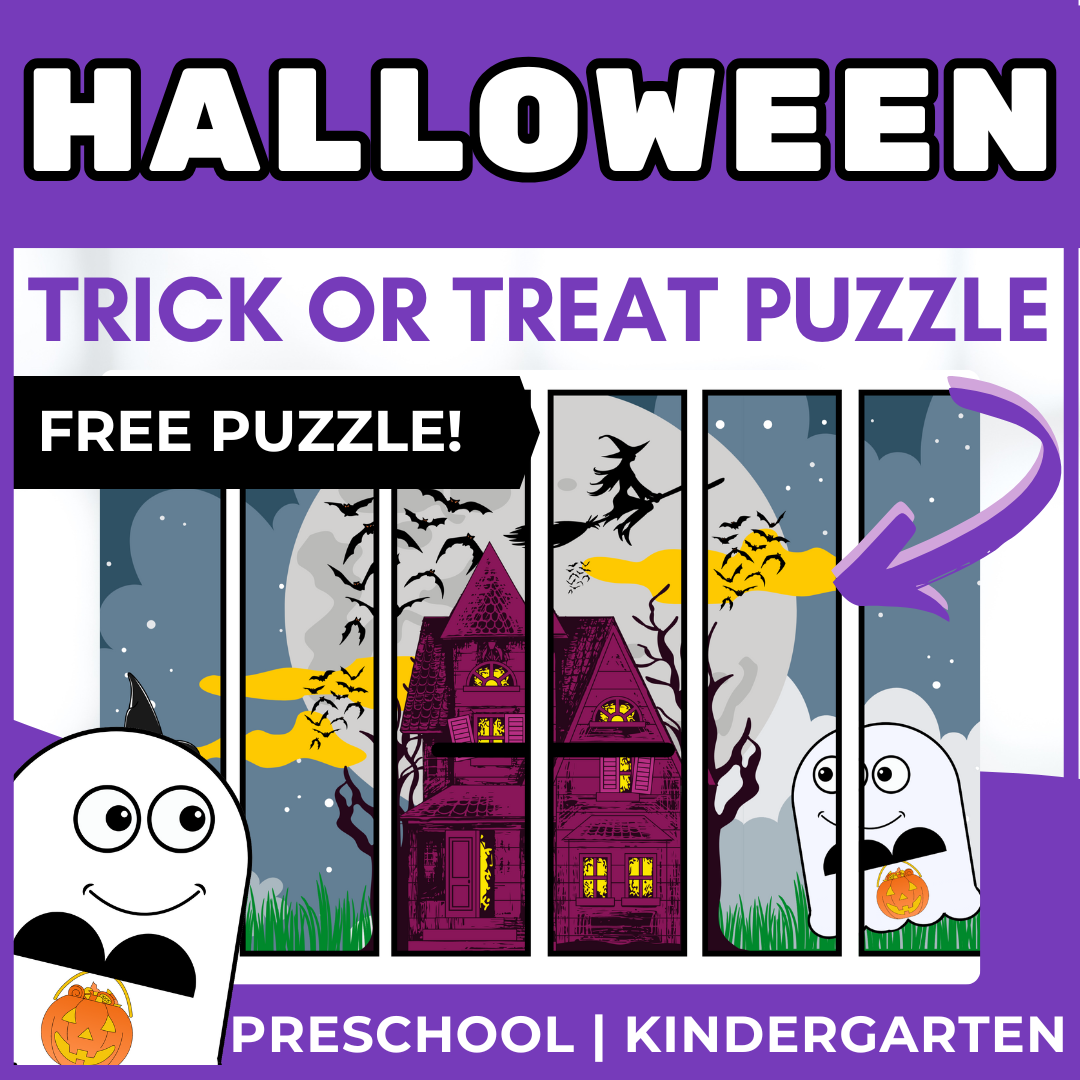 Free Halloween Trick or Treat Puzzle Printable Activity
