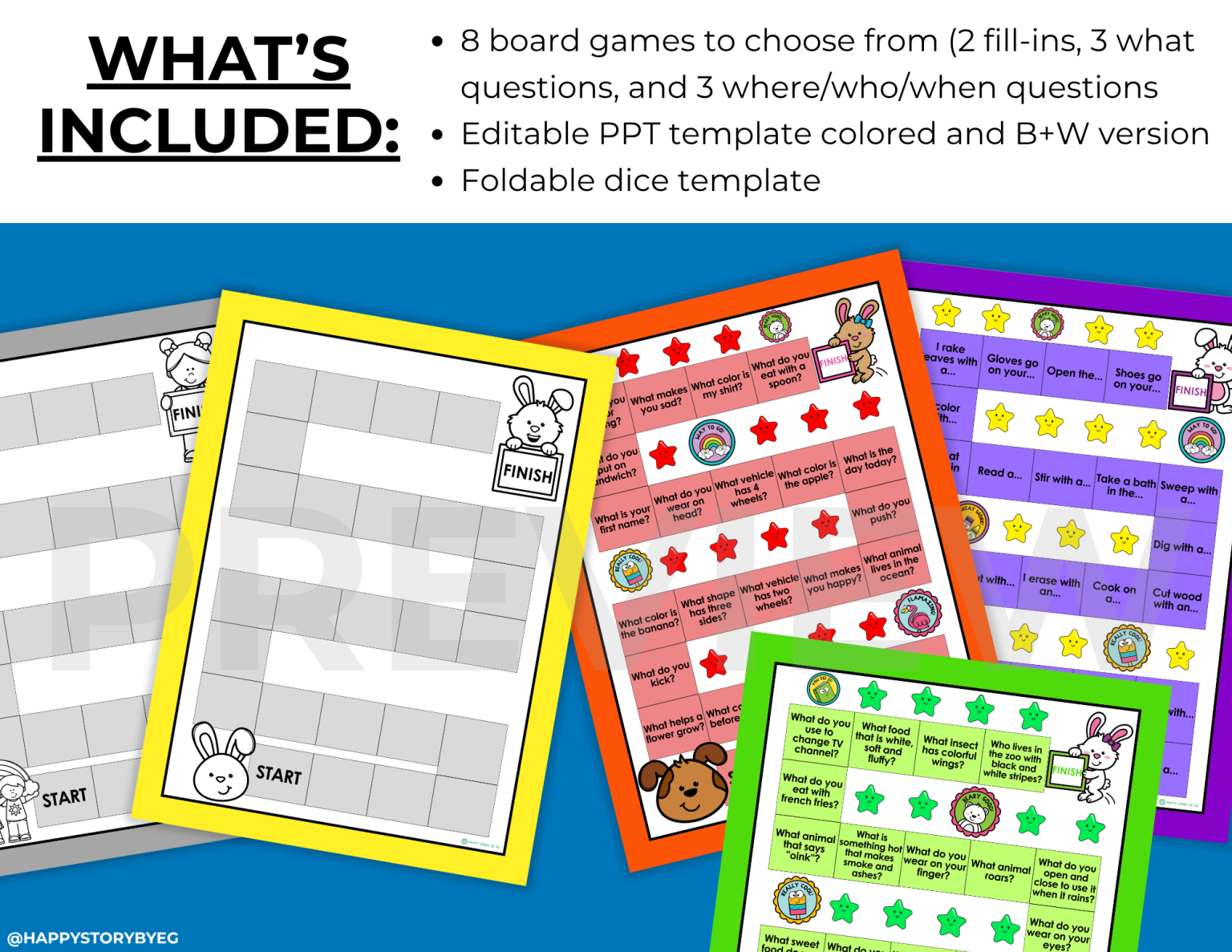 ABA Verbal Behavior Intraverbal Board Games Fill-ins and WH questions ...
