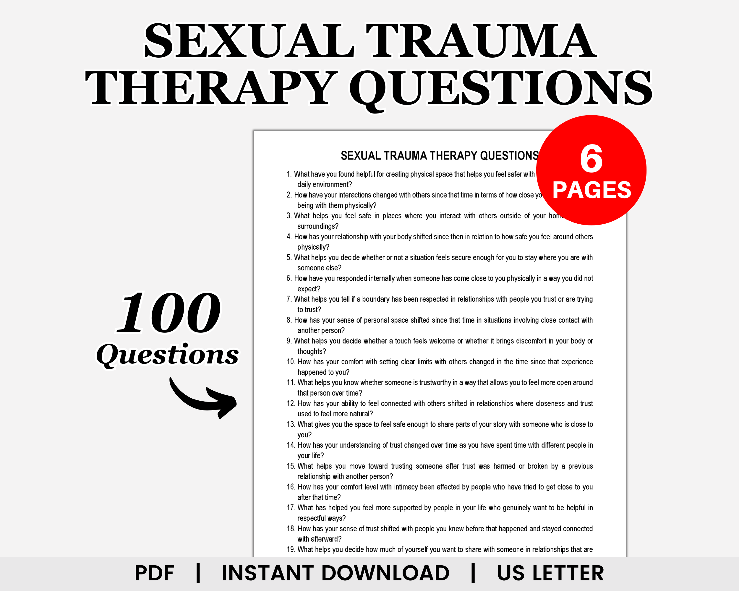 Sexual Trauma Therapy Questions, Sexual Abuse, Sexual Assault, Domestic Violence, PTSD, Shame