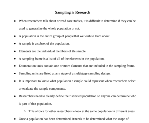 Sampling in Research Notes