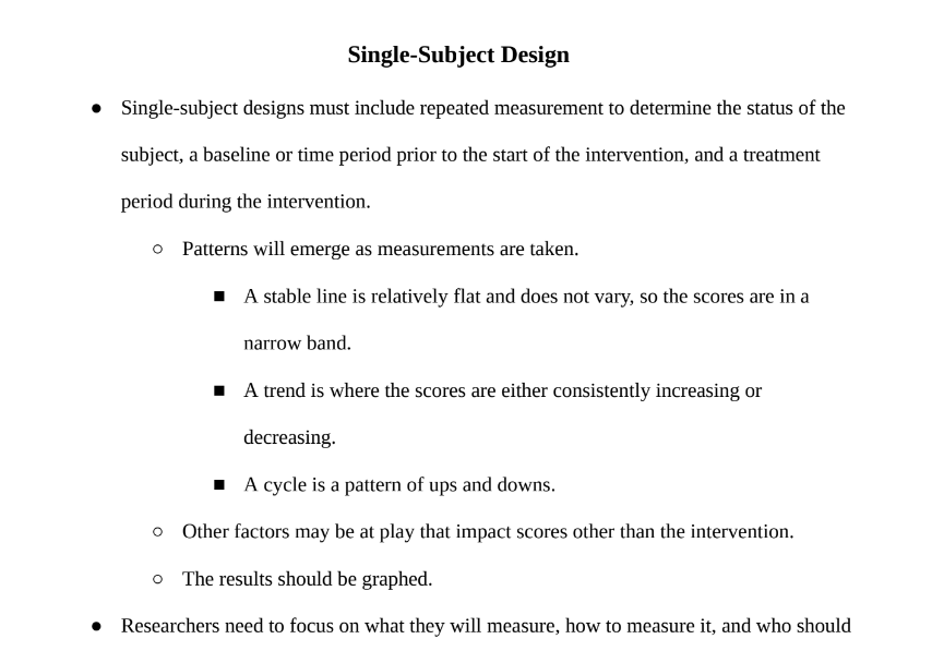 Single-Subject Design Notes