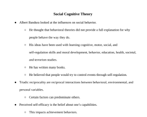 Social Cognitive Theories Notes