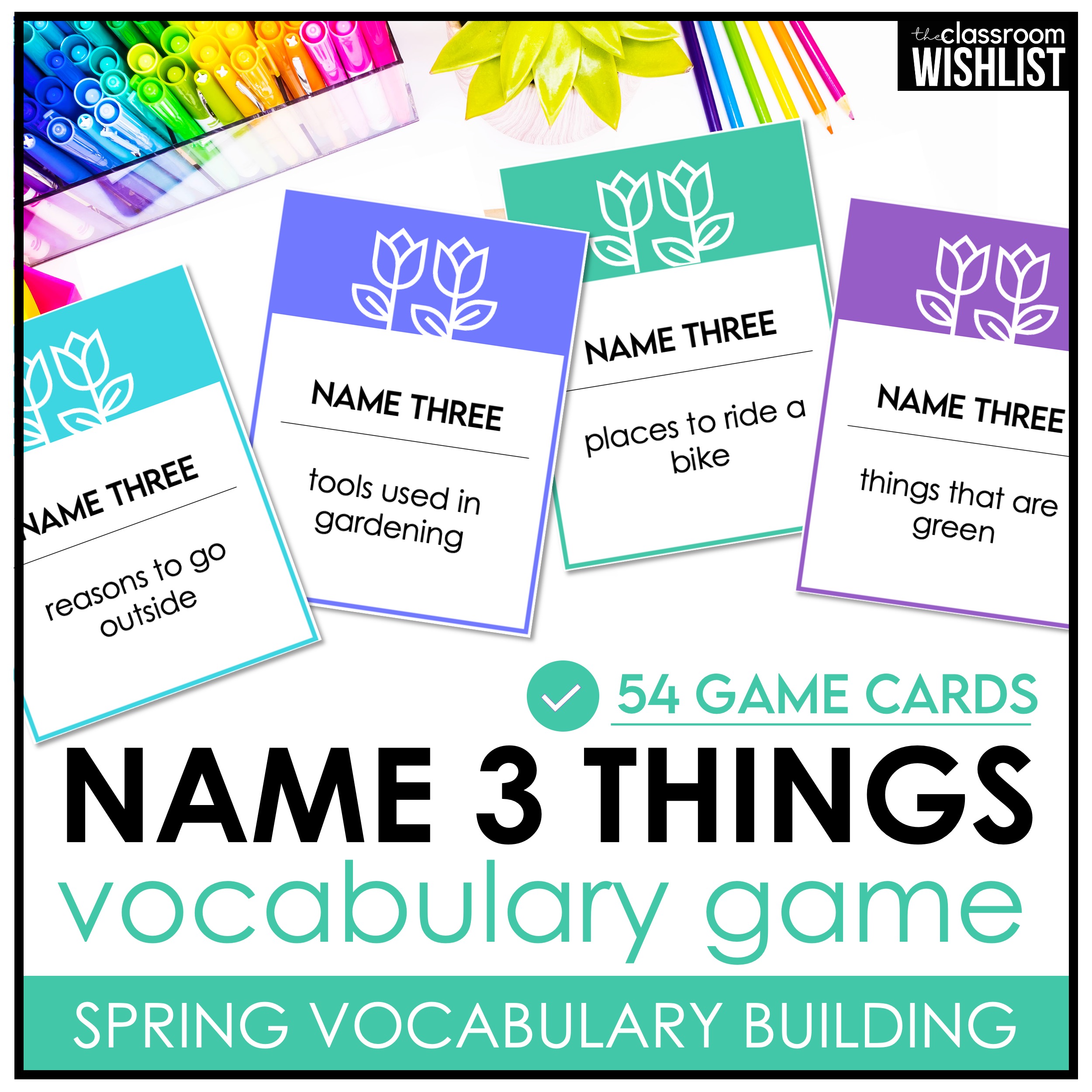 Spring Vocabulary Game for ESL | Name 3 Things Think Fast Speaking Activity