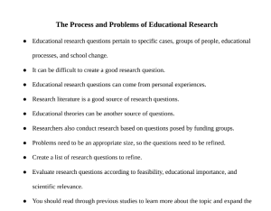The Process and Problems of Educational Research Notes