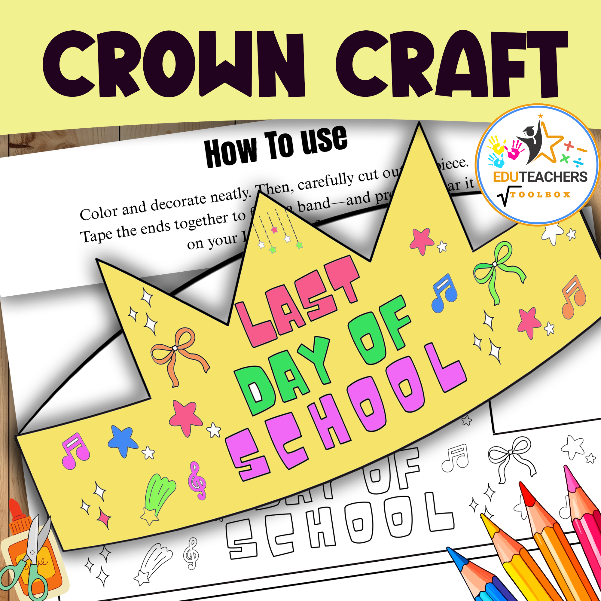 Share Description Celebrate the end of the school year in style with this Last Day of School Crown