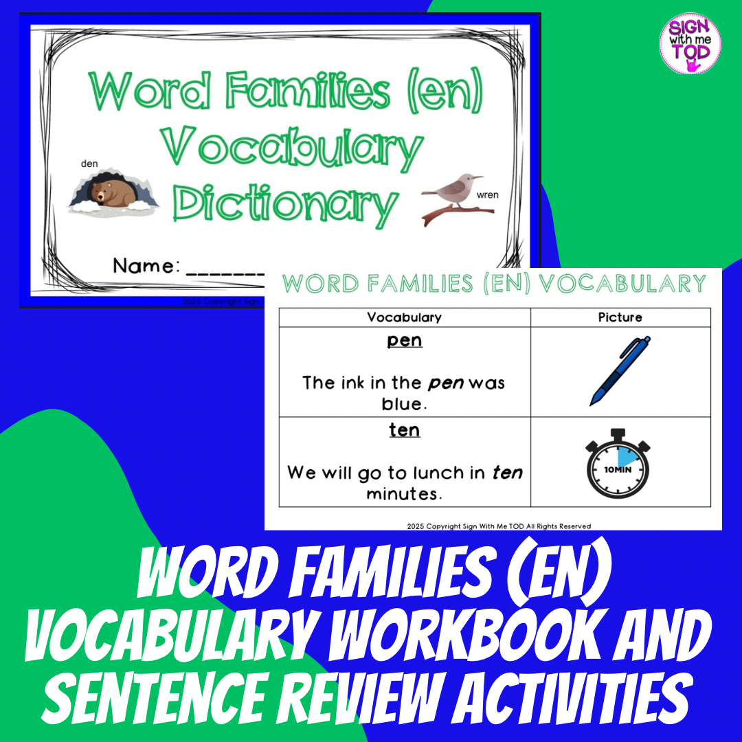 Word Families (en) Vocabulary Workbook and Sentence Review