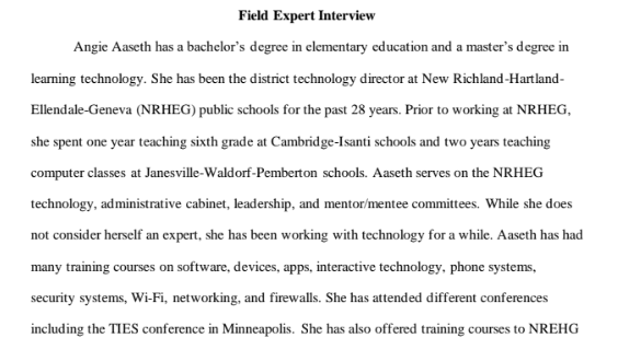 Field Expert Interview on Technology Integration