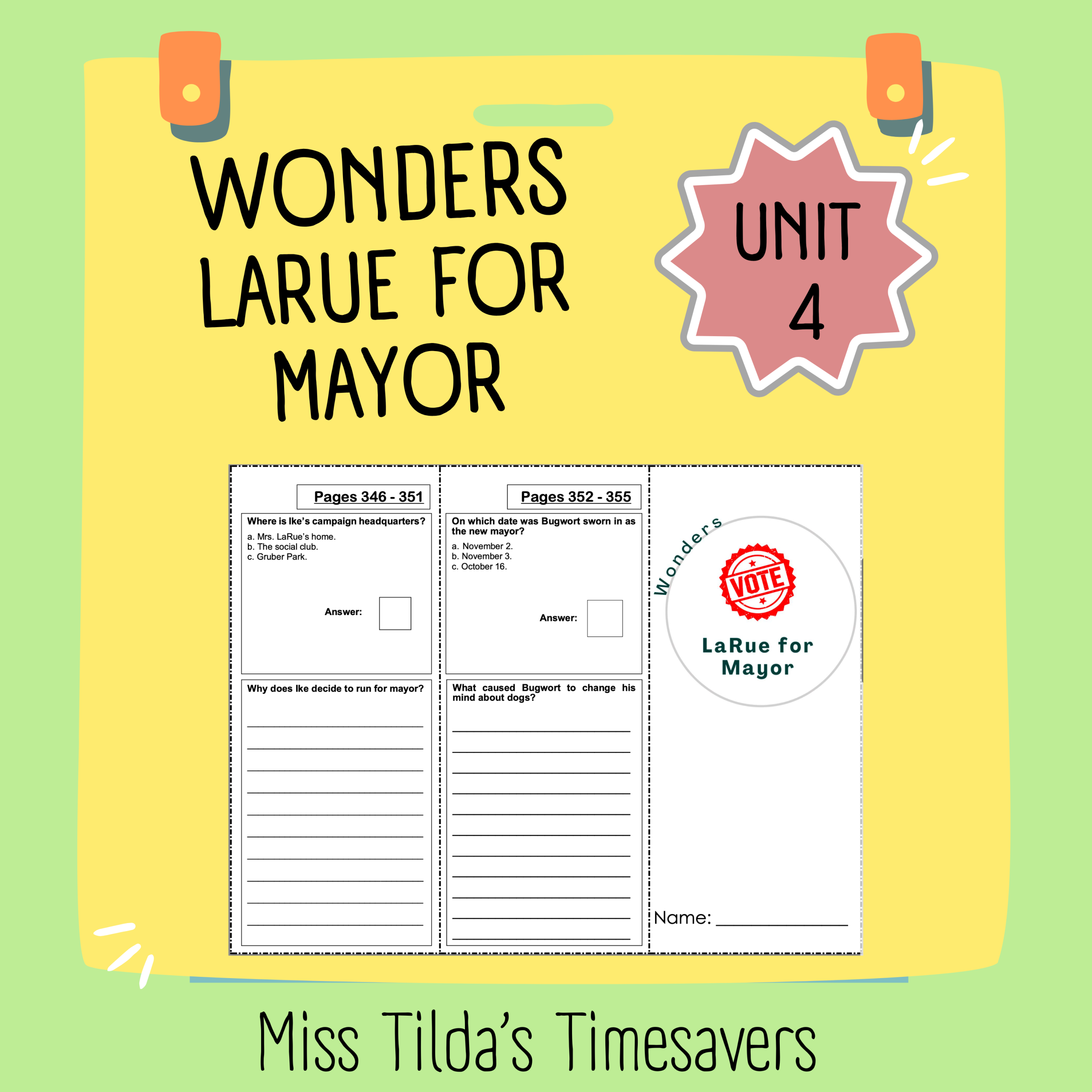 LaRue for Mayor - Grade 4 Wonders