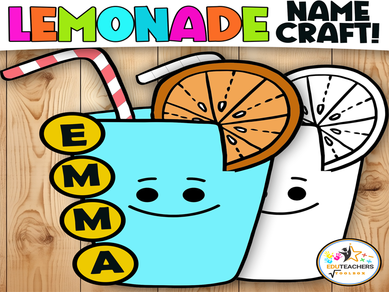 Lemonade Name Craft | Summer Name Activity | Ready-made templates