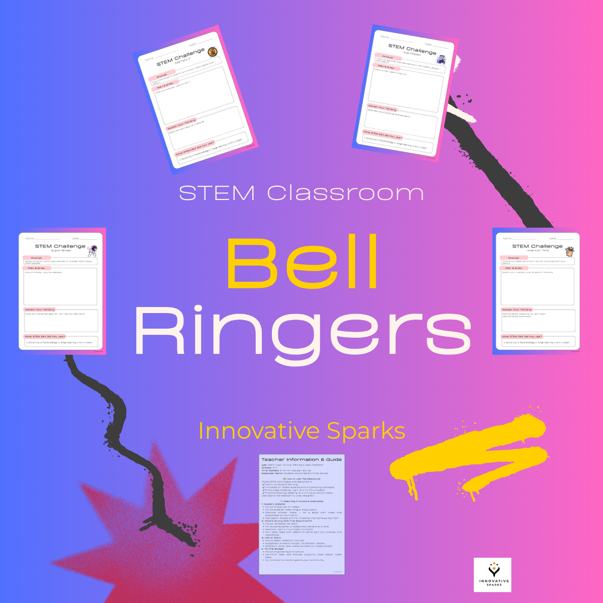 20 STEM Bell Ringers with Worksheets | Grades 3–8 Warm-Ups & Sub Plans