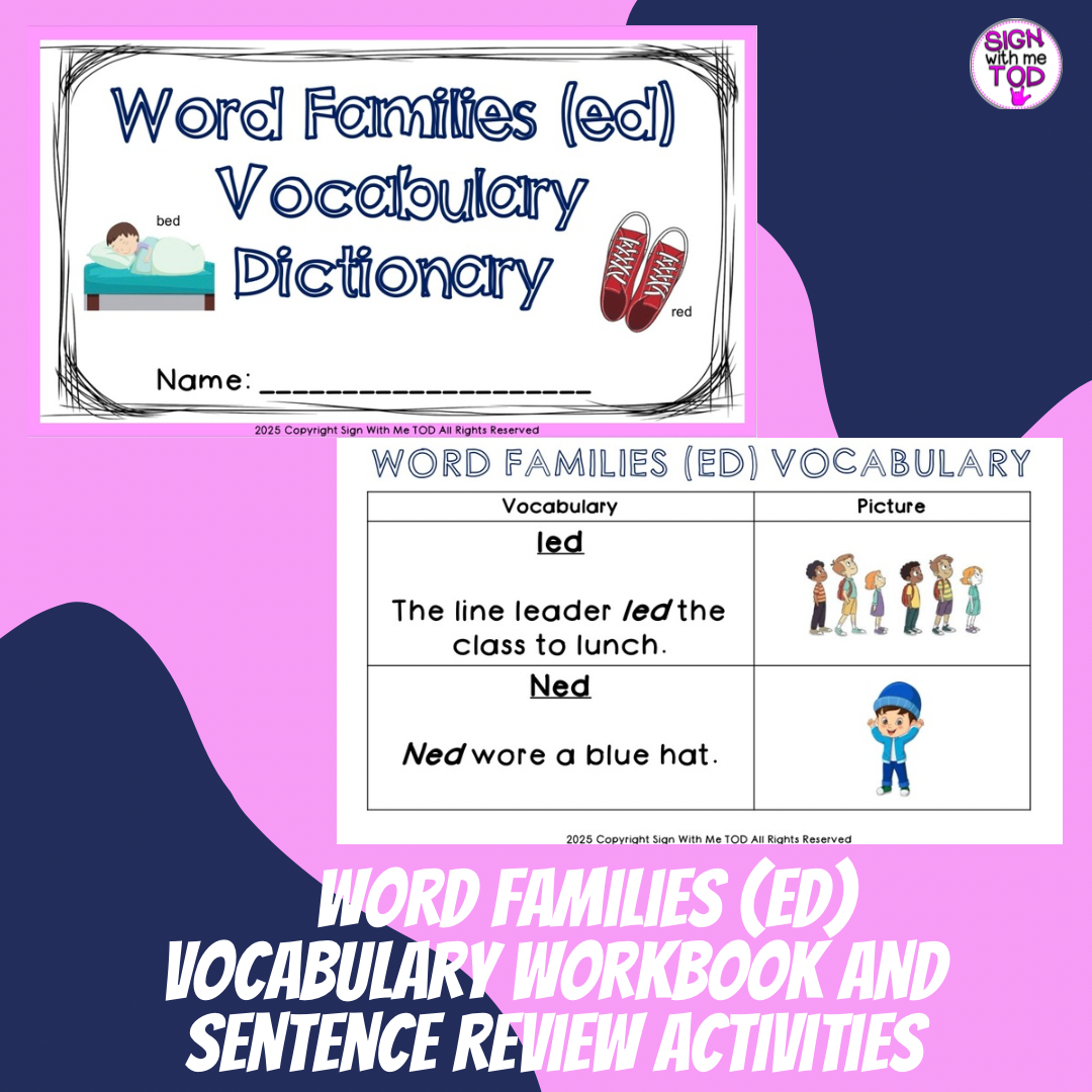 Word Families (ed) Vocabulary Workbook and Sentence Review
