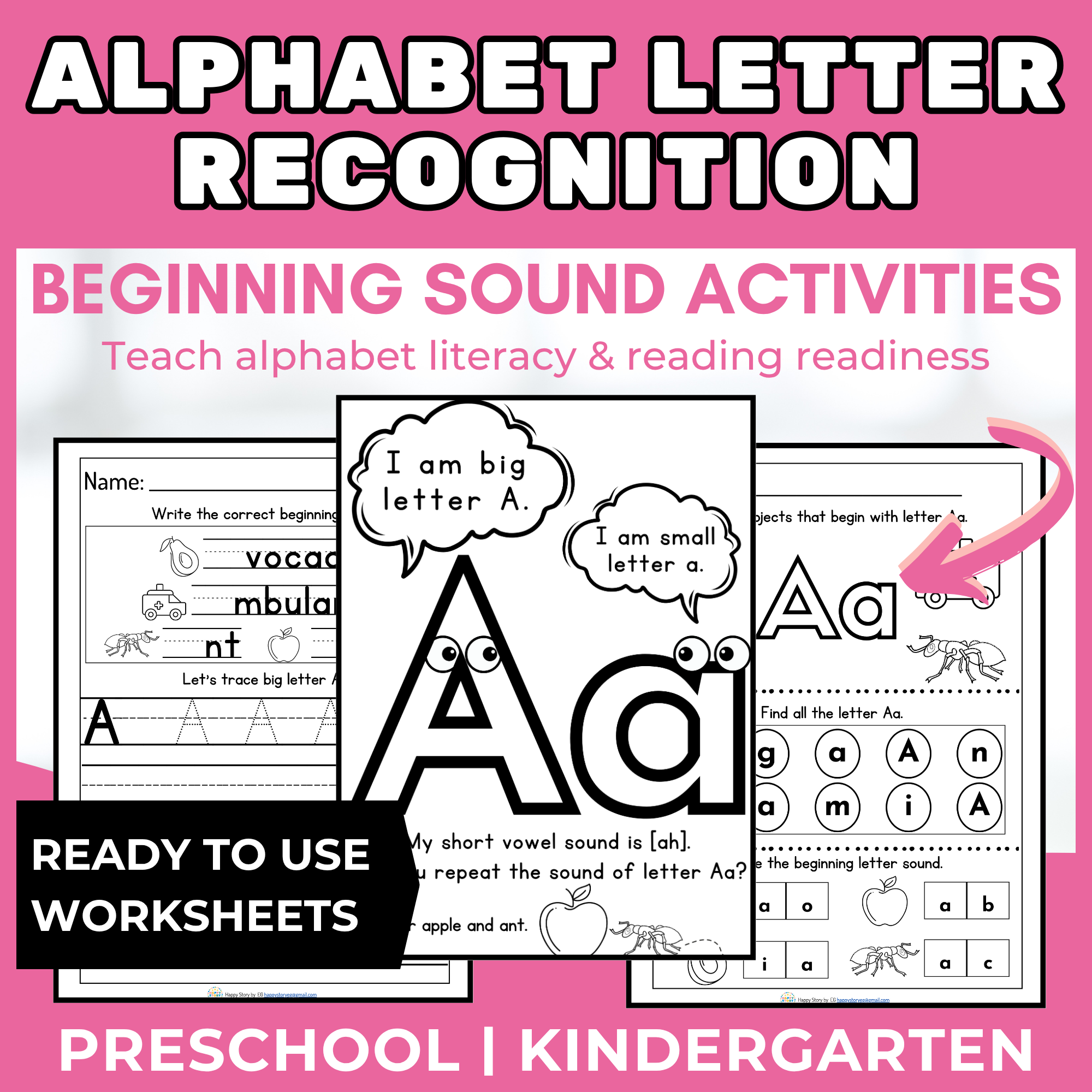 Alphabet Letter Recognition of Beginning Sound Activities