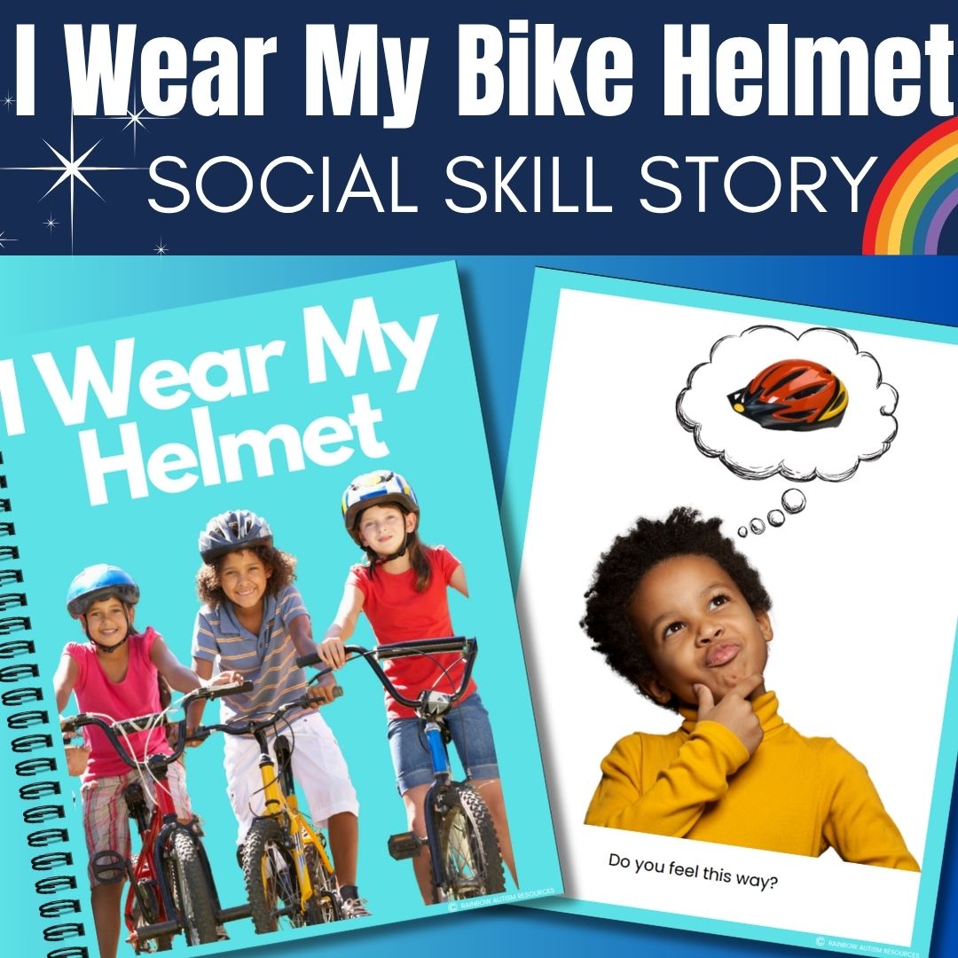 bike helmet for autistic child Bike Helmet Social Story for Autism | Editable Bicycle Safety Story & Mini  Book