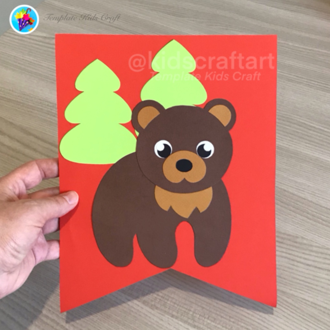 Bear craft Canada Day Canadian Symbols Animal Wildlife Forest Banner Grizzly