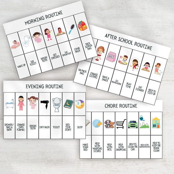 Sold Routine Chart Printable Kids Routine Chart for girls | Made By Teachers