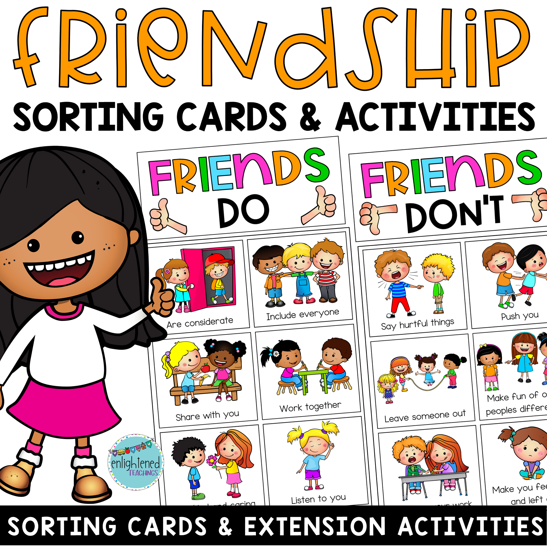 Friendship Activities & Sorting Cards, Good Friendship Choices, How to be a Good Friend